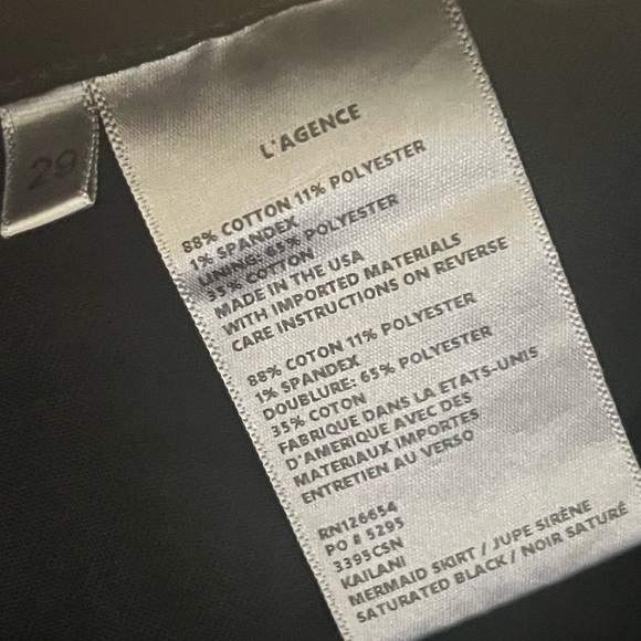 L'agence Black Denim Kailani Mermaid Jean Skirt Size 29 - Picture 11 of 12